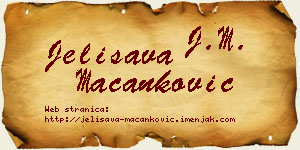 Jelisava Macanković vizit kartica